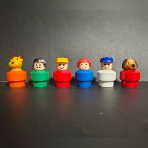 6 Vtg Battat School Bus Pull Along Toy Figurines Toddler Toy Replacement Pieces